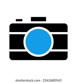 Camera icon, photography symbol. Concept of capturing moments, art, and technology.