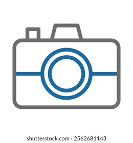 Camera icon, photography symbol. Concept of visual art, image capture, and digital media.