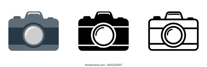 Camera Icon Photography Symbol Vector, Photo Capture Logo, Flat Camera Illustration, DSLR Camera Icon, Digital Clipart Photography App Symbol, Vintage Camera, DSLR Silhouette vector