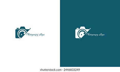 Camera icon Photography Typography Signature Photographer Minimalist Logo Vector EPS File