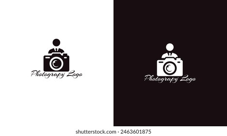 Camera icon Photography Typography Signature Photographer Minimalist Logo Vector EPS File men icon
