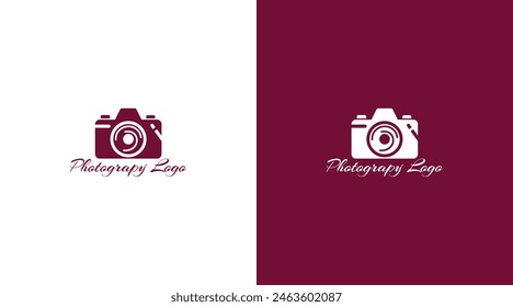 Camera icon Photography Typography Signature Photographer Minimalist Logo Vector EPS File