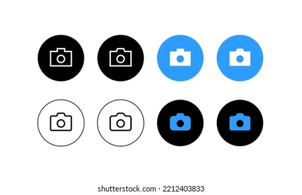 camera icon. photography vector. flat style - stock vector.