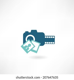 camera icon with photos