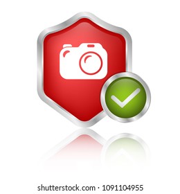 camera icon and protective shield