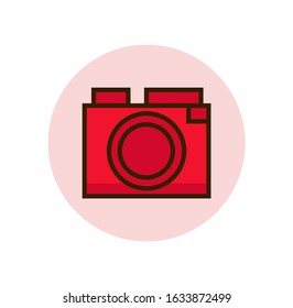 camera icon red color design