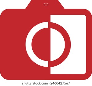 camera icon red color eps format