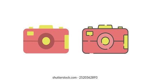 Camera. Icon with reflection on white background