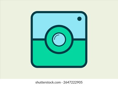 Camera icon. icon related to UI elements. suitable for web site, app, user interfaces,element, printable etc. flat line icon style. simple vector design editable