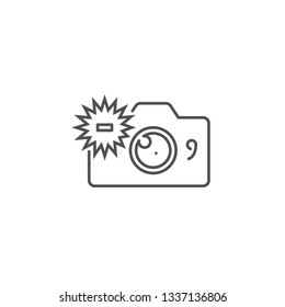 Camera Icon. Camera Related Vector Line Icon. Isolated on White Background. Editable Stroke.