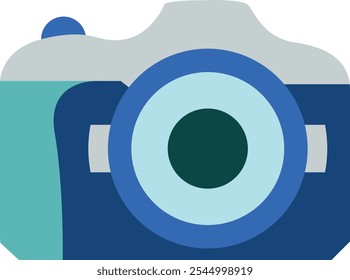 Icono de cámara que representa la Fotografía, captura de momentos y narración visual, perfecto para resaltar los medios, los viajes y las artes creativas con un diseño limpio y clásico.