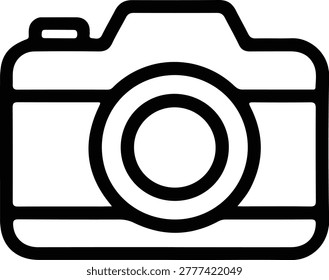 Camera icon, representing photography. Device for taking pictures and recording memories.