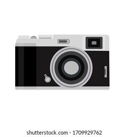 Camera icon. Retro vintage film camera . Isolated vector illustration. white background