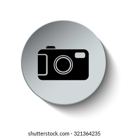 Camera icon. Rounded button. Vector Illustration. EPS10