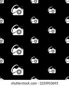 Camera Icon Seamless Pattern, ,Photography Camera Icon, Optical Instrument Used To Capture An Image Vector Art Illustration
