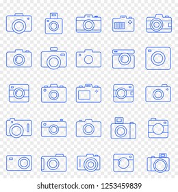 Camera Icon set. 25 Vector Icons Pack