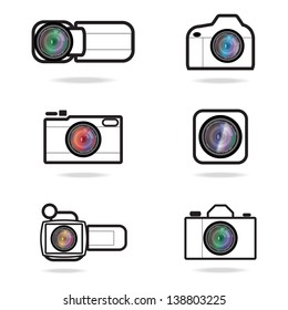 camera icon set