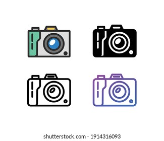 Camera-Icon-Set im 4-Stil