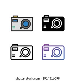 Camera icon set, in 4 style