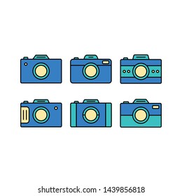 Camera Icon Set. Colorful Vector Illustration Eps