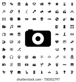 Camera icon. set of filled entertainment icons.