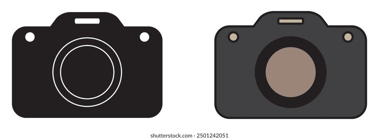 Conjunto de iconos de cámara. ilustración plana de icono de Vector sobre fondo blanco diseño eps 10