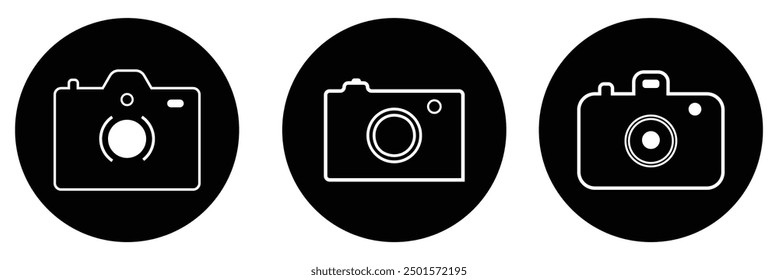 Camera icon set. flat illustration of vector icon on white background. design eps 10
