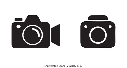 Camera icon set. flat illustration 