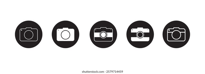 Camera icon set. flat illustration of vector icon on white background