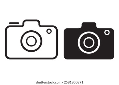 Camera icon set. flat illustration of vector icon on white background