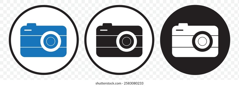 Camera icon set. flat illustration of vector icon on white background