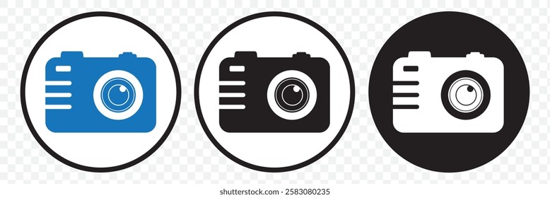 Camera icon set. flat illustration of vector icon on white background