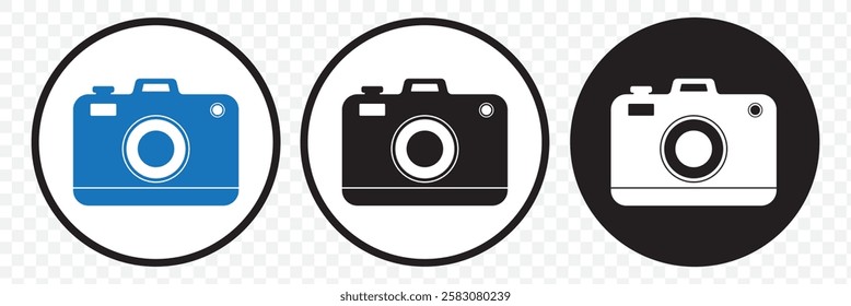Camera icon set. flat illustration of vector icon on white background