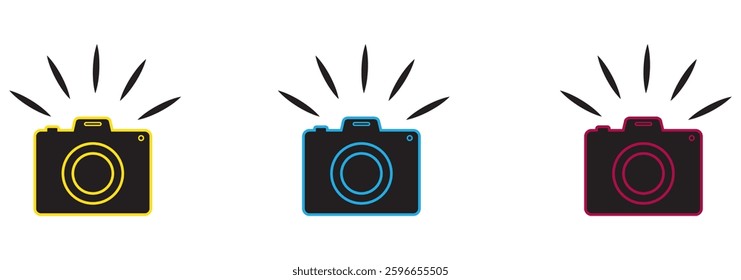 Camera icon set. flat illustration of vector icon on white background Design eps 10 