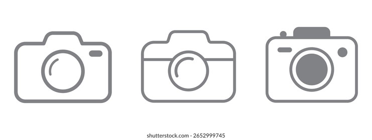 Camera icon set. flat illustration of vector icon on white background