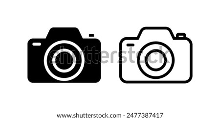 Camera icon set. flat illustration of vector icon on white background