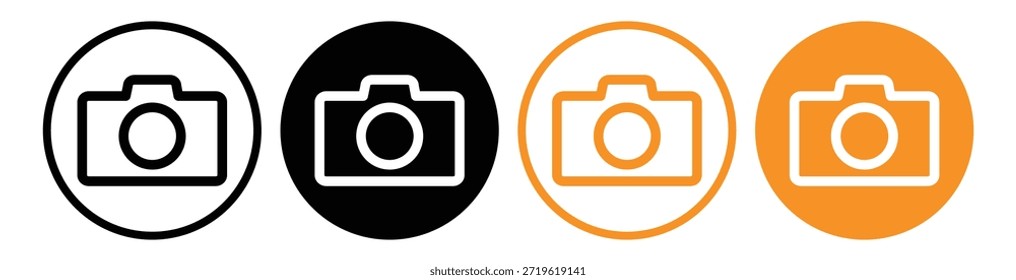 Conjunto de Ícones da Câmera - Plano de Foto e Símbolos DSLR, ilustração vetorial.