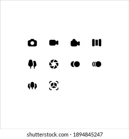 Camera Icon Set (Glyph) Part of Essentials Icon Family Collection