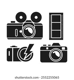 Camera icon set and illustration