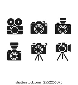 Conjunto de ícones de câmera e ilustração