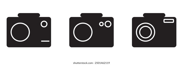 camera icon set illustration on a white background