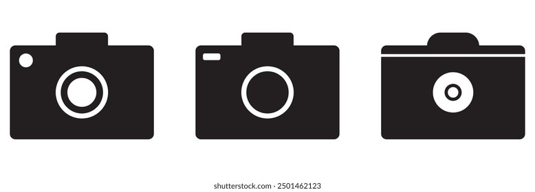 camera icon set illustration on a white background