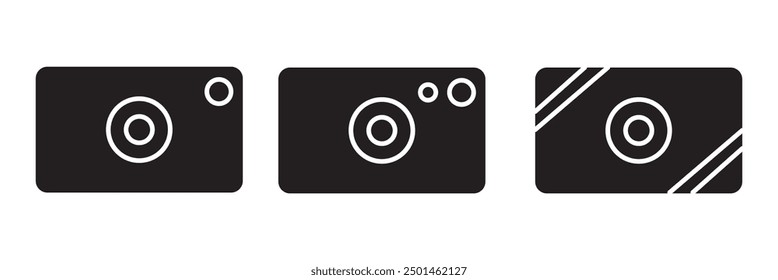camera icon set illustration on a white background