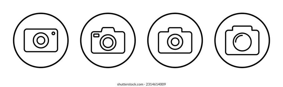 Camera icon set illustration. photo camera sign and symbol. photography icon.