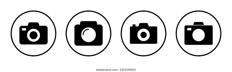 Camera icon set illustration. photo camera sign and symbol. photography icon.
