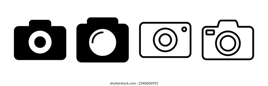 Camera icon set illustration. photo camera sign and symbol. photography icon.