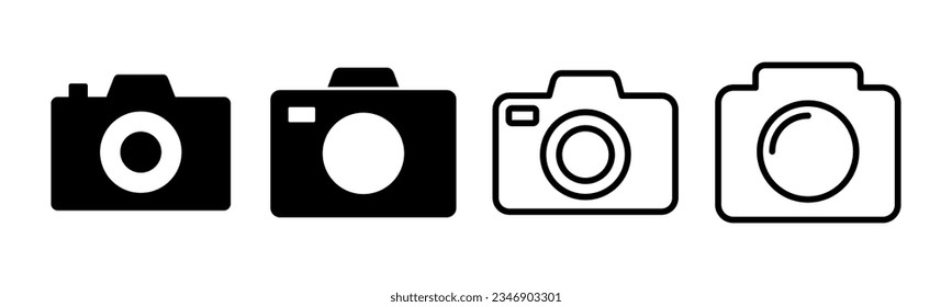 Camera icon set illustration. photo camera sign and symbol. photography icon.