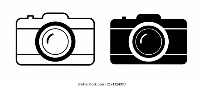 camera icon set isolated on white background