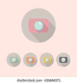 Camera icon set isolated on background