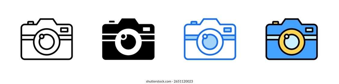 Camera Icon Set Multiple Style Collection